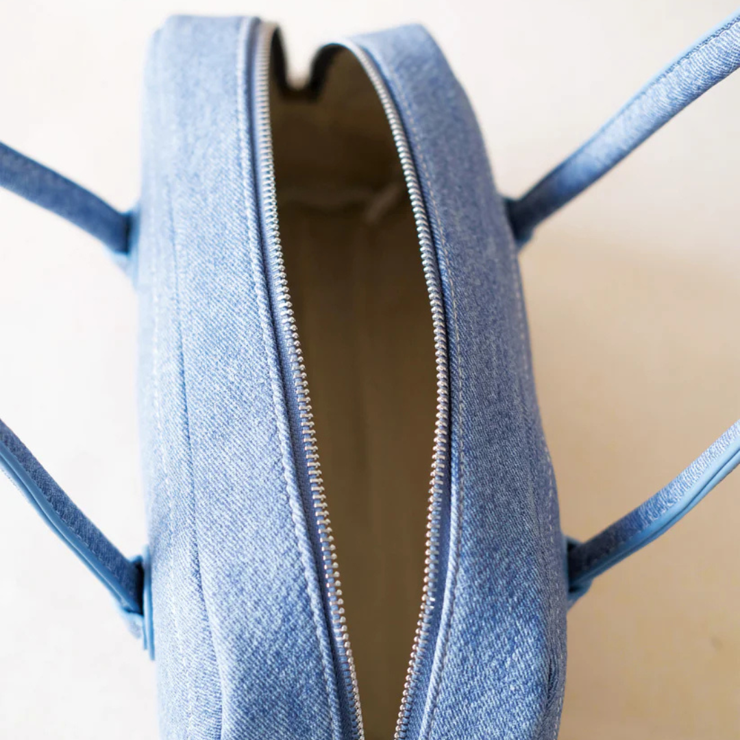 Denim Baguette Shoulder Bag