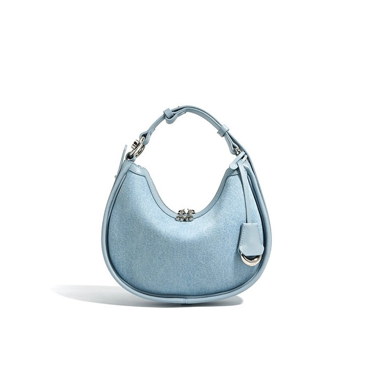 Denim Curve Shoulder Bag