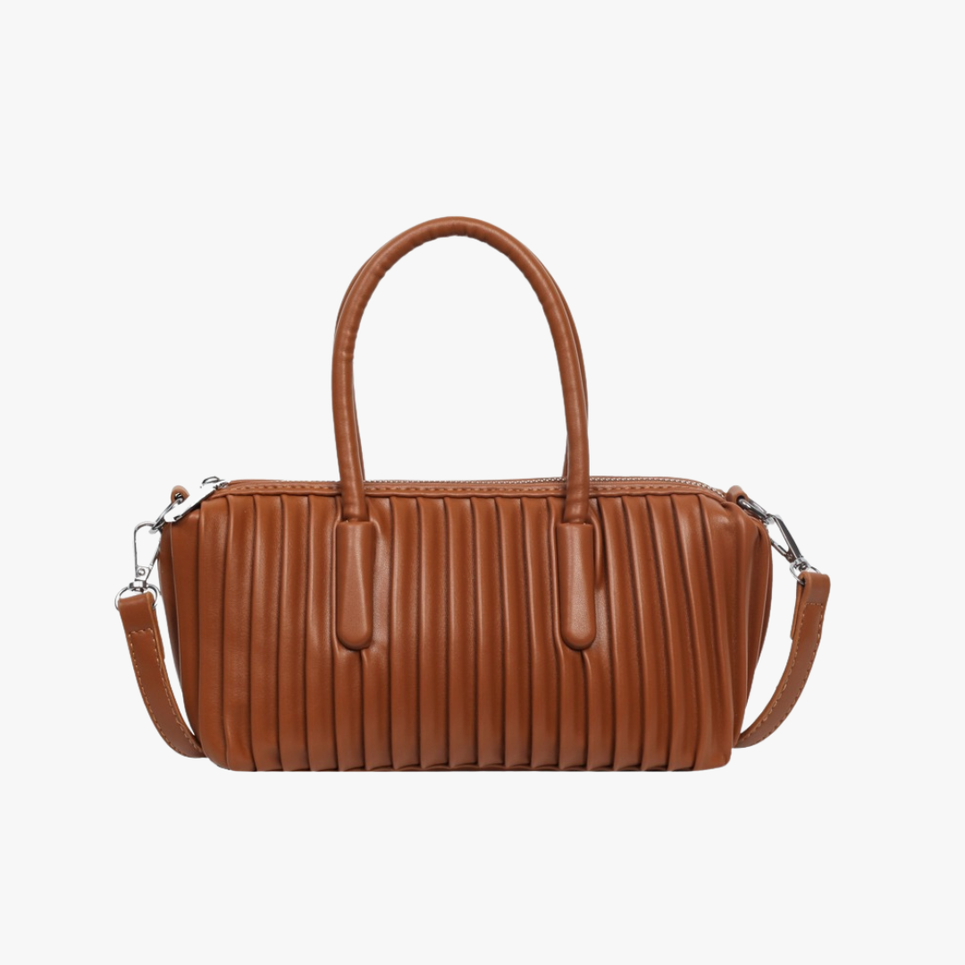 Pleated Barrel Handbag