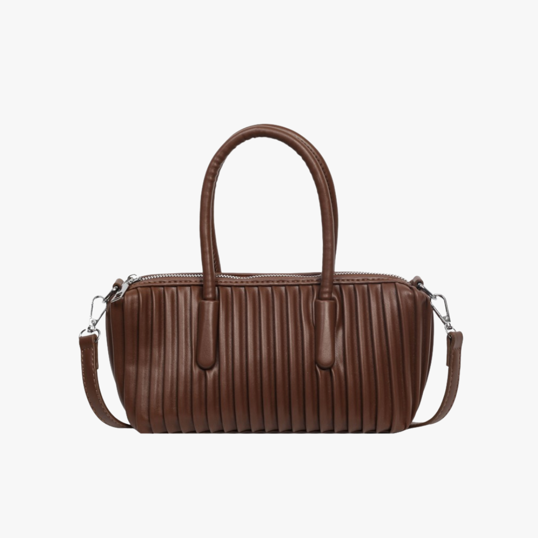 Pleated Barrel Handbag