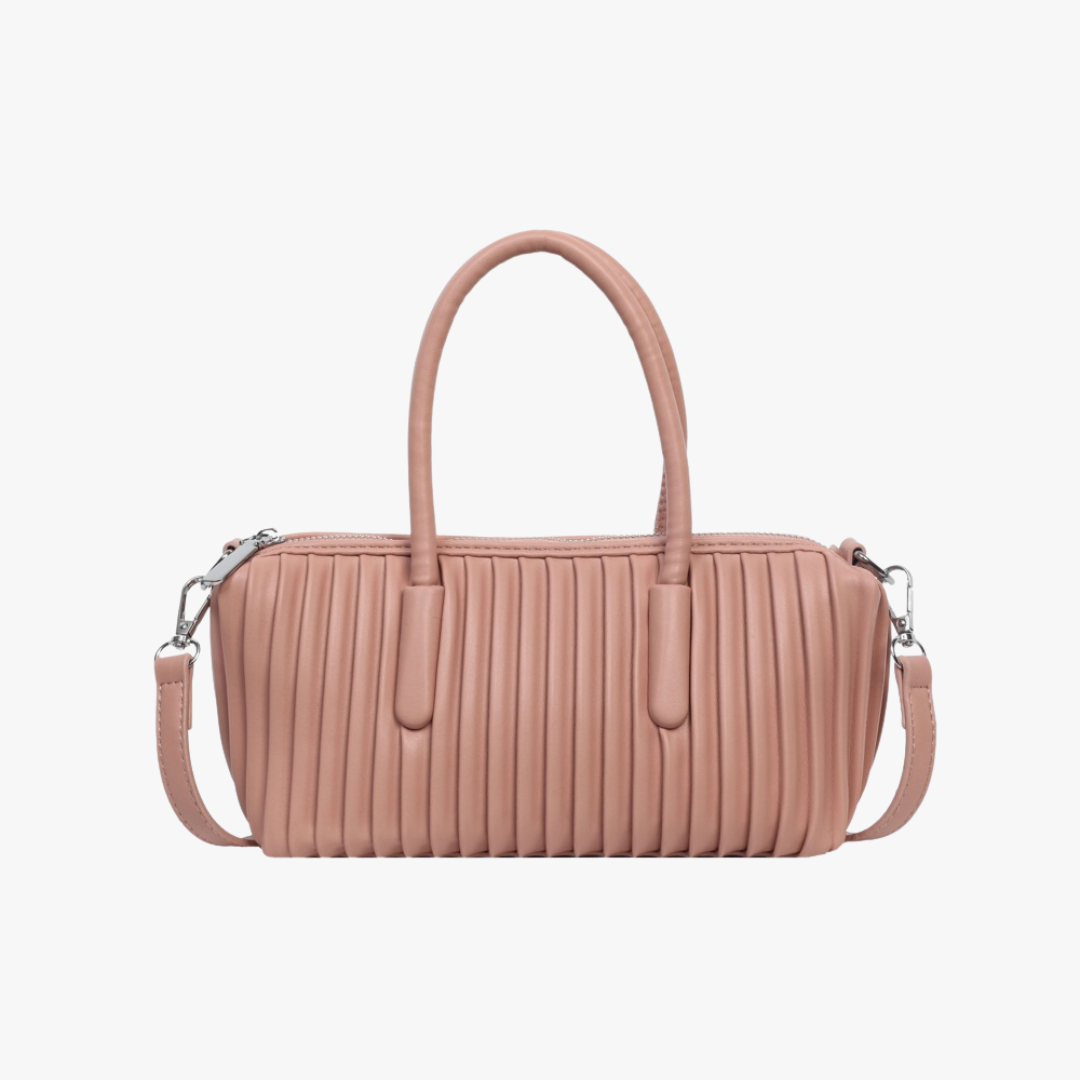 Pleated Barrel Handbag