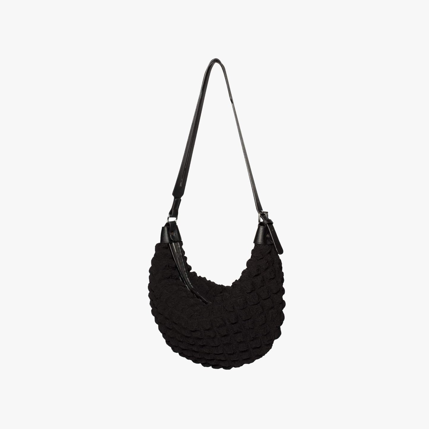 Textured Crescent Shoulder Bag