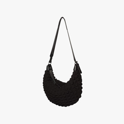 Textured Crescent Shoulder Bag