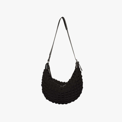 Textured Crescent Shoulder Bag