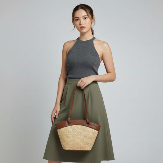 Classic Woven Trapeze Tote
