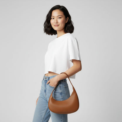 Sculpted Crescent Handbag