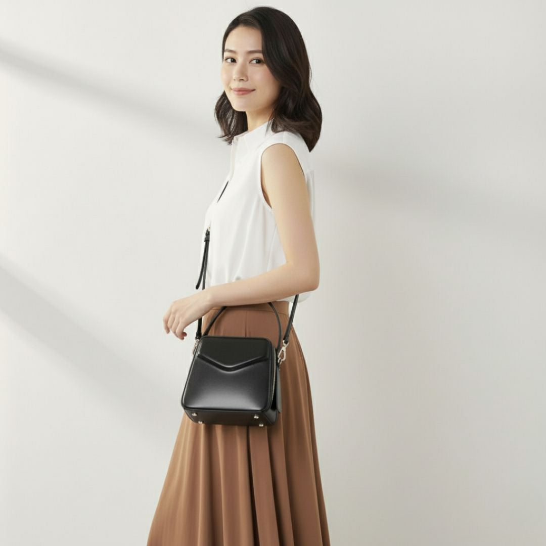 Compact Dual-Zip Top-Handle Bag