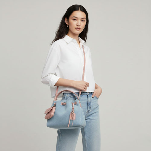 Casual Denim Bucket Shoulder Bag