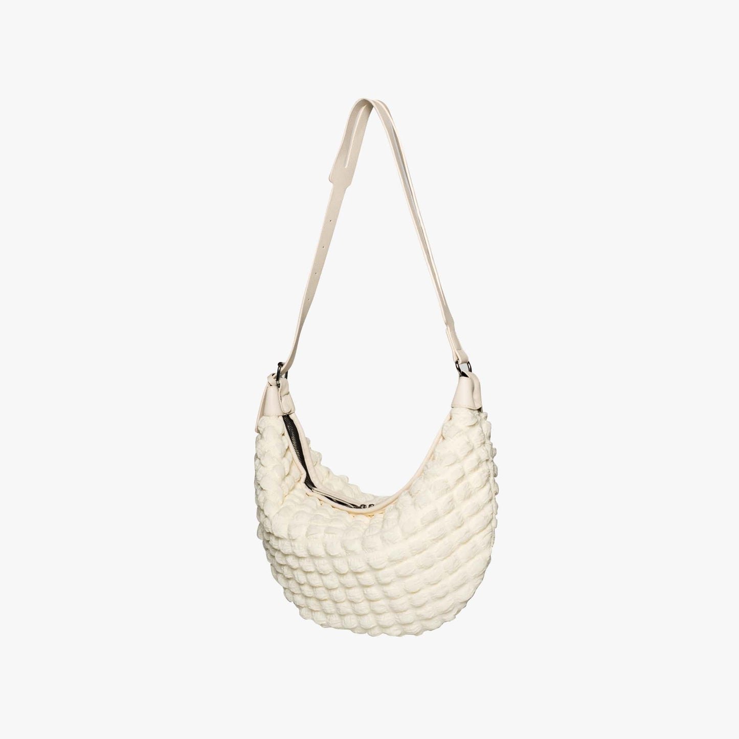 Textured Crescent Shoulder Bag