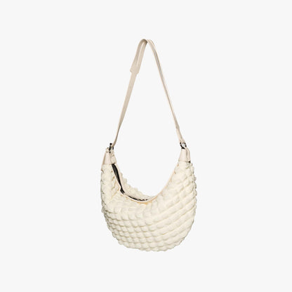 Textured Crescent Shoulder Bag