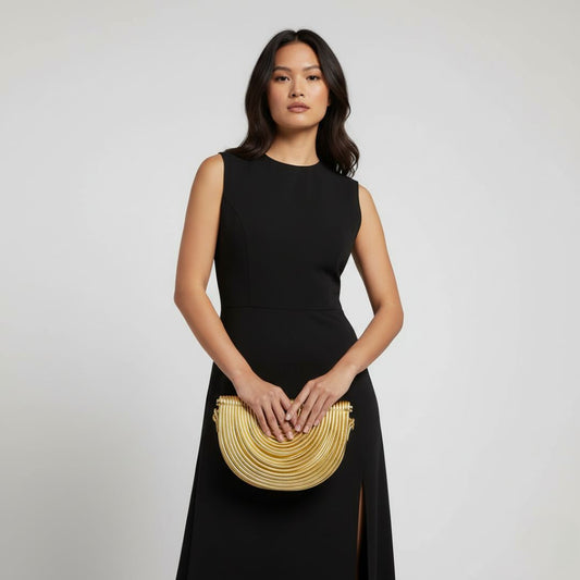 Metallic Arc Statement Bag