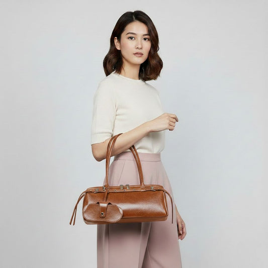 Structured Barrel Top-Handle Bag