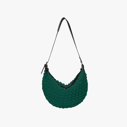 Textured Crescent Shoulder Bag