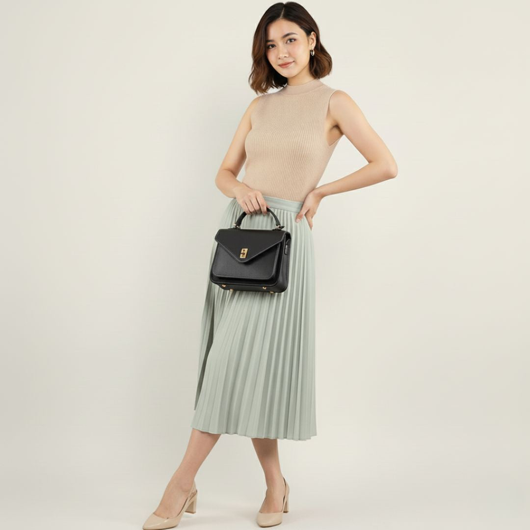 Classic Buckle Top-Handle Bag