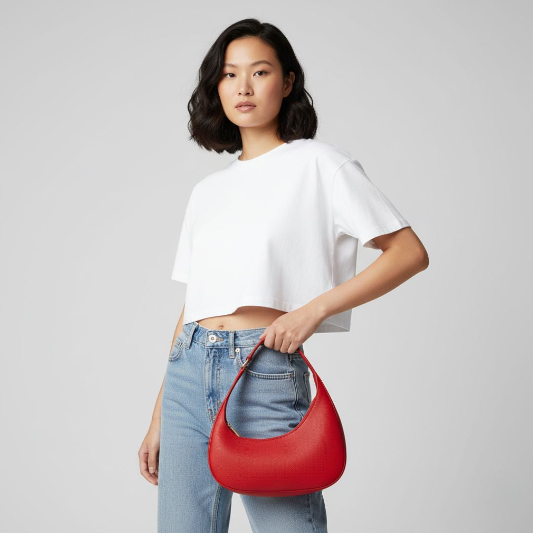 Sculpted Crescent Handbag