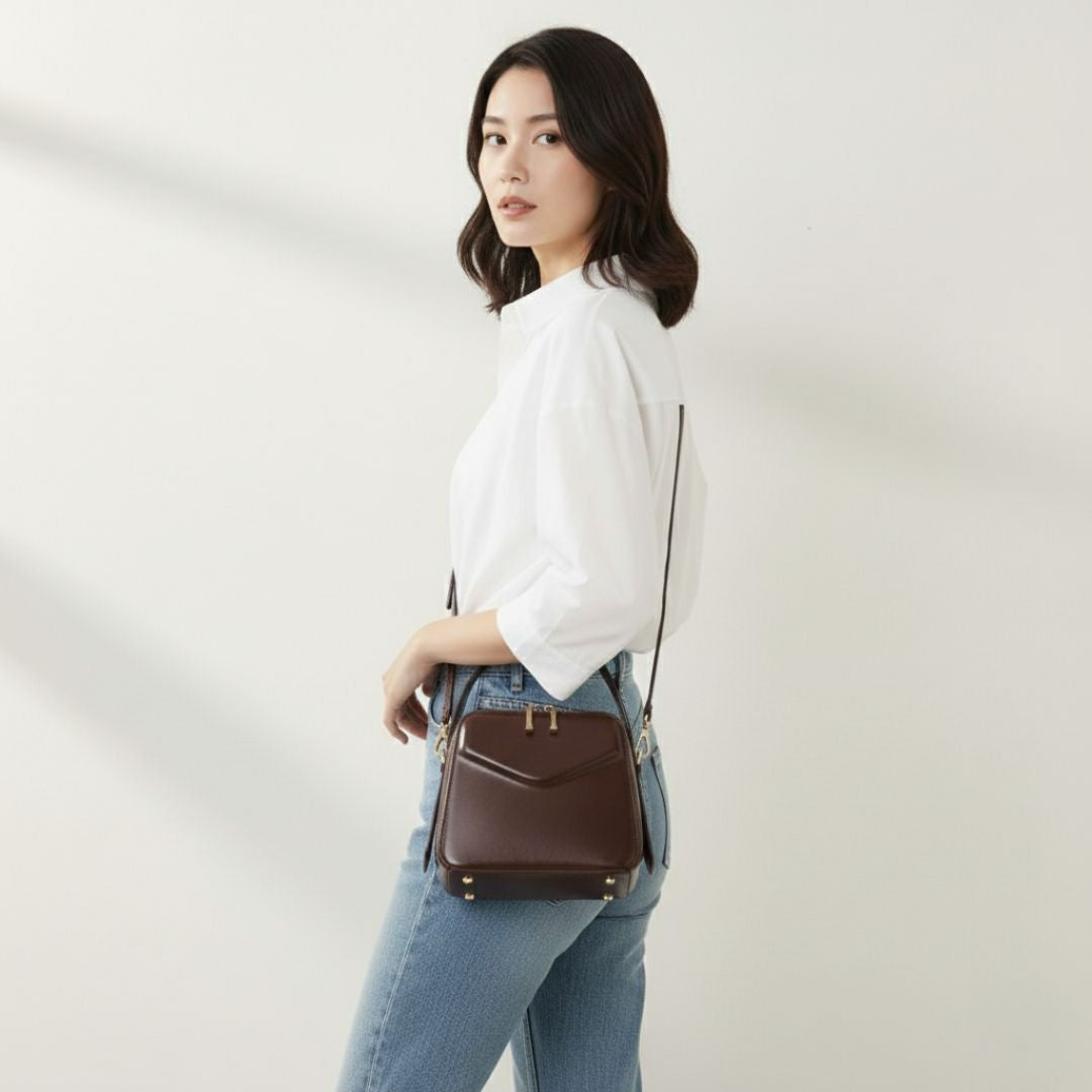 Compact Dual-Zip Top-Handle Bag