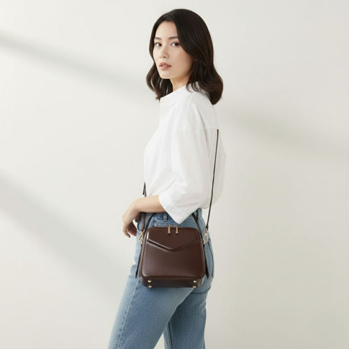 Compact Dual-Zip Top-Handle Bag