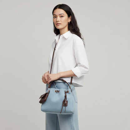 Casual Denim Bucket Shoulder Bag