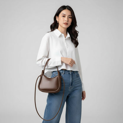 Classic Sculpted Crescent Handbag