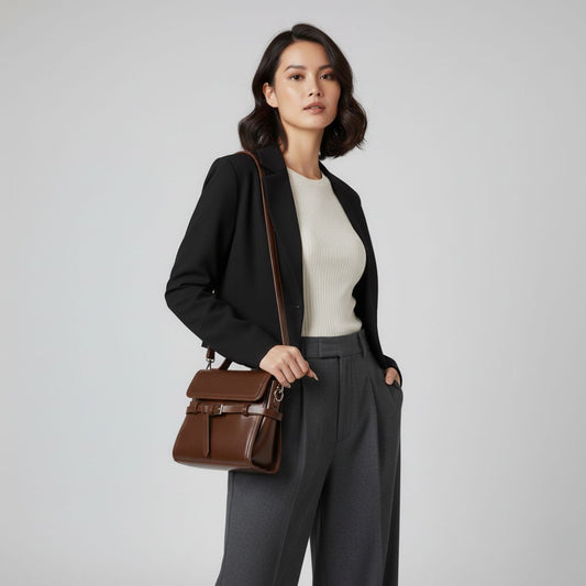 Classic Buckle Flap Box Handbag