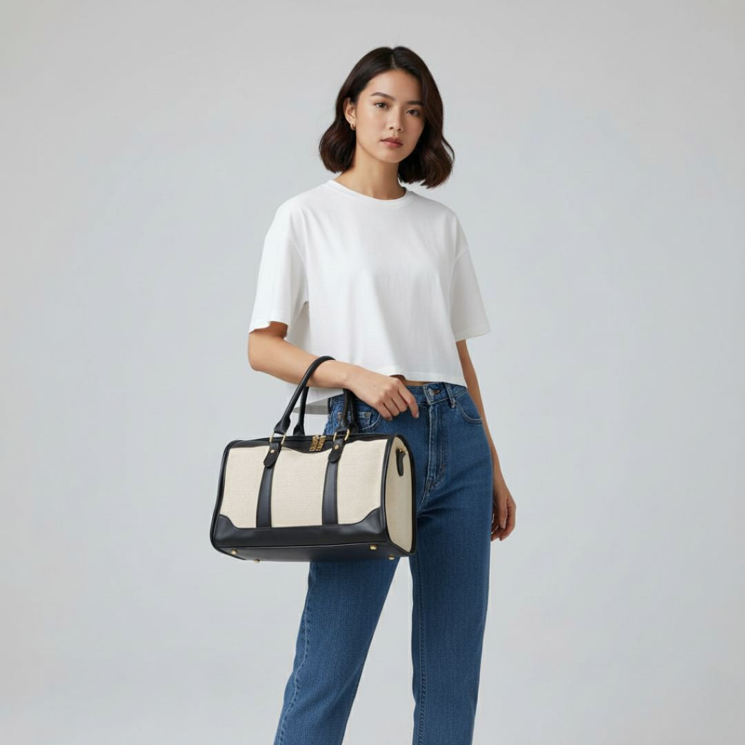 Two-Tone Barrel Duffel