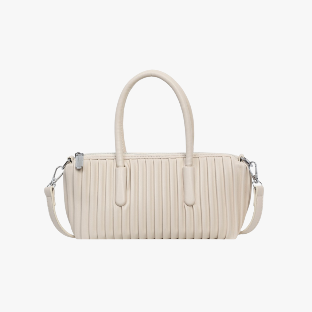 Pleated Barrel Handbag