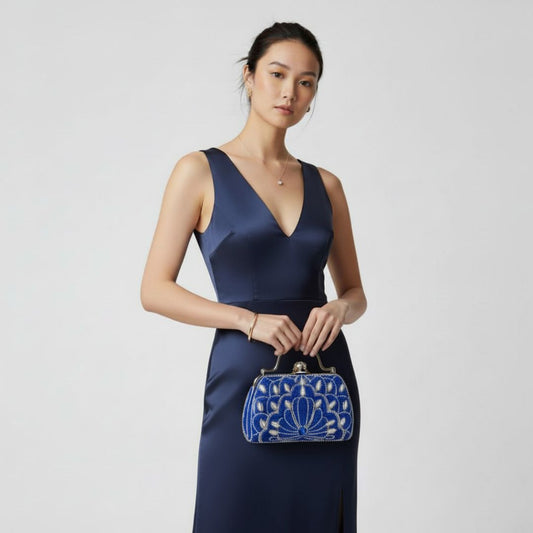 Embellished Crystal Frame Clutch