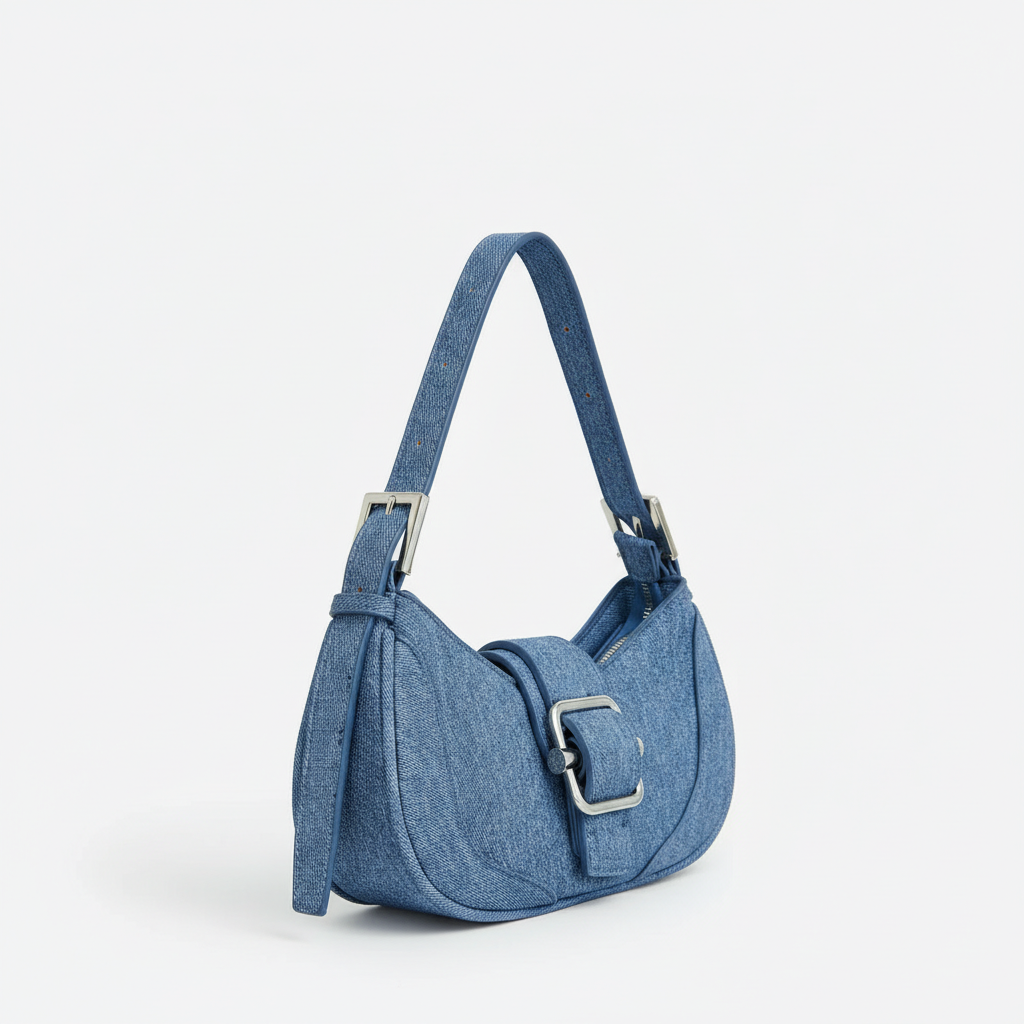 Buckle Crescent Shoulder Bag