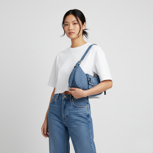 Buckle Crescent Shoulder Bag