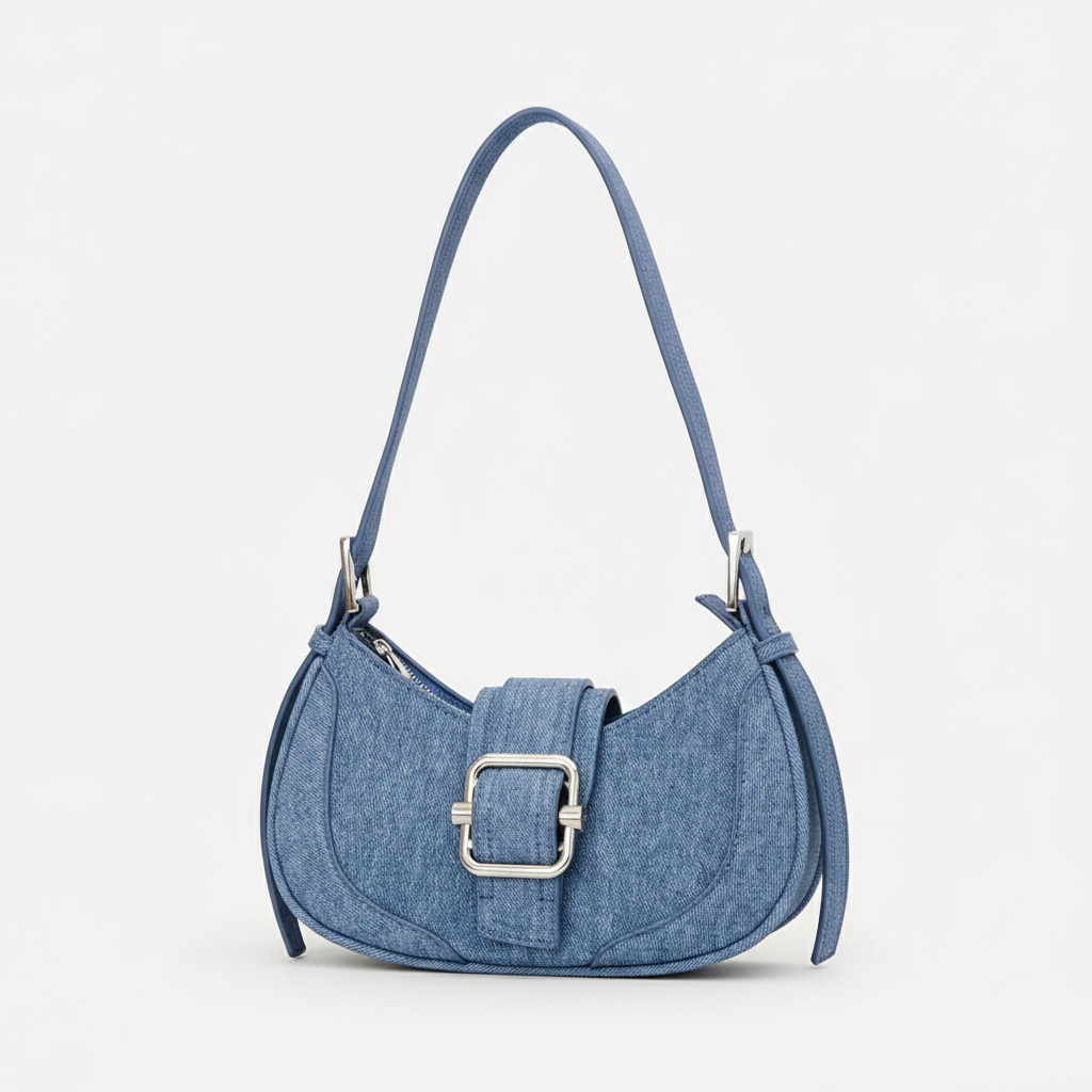 Buckle Crescent Shoulder Bag