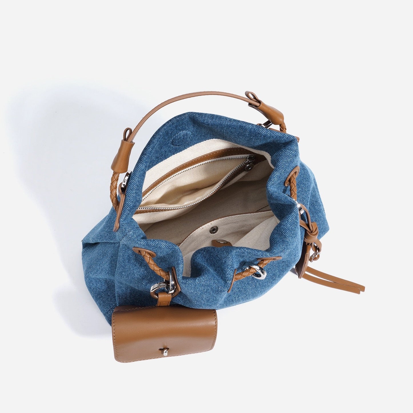 Casual Denim Bucket Shoulder Bag