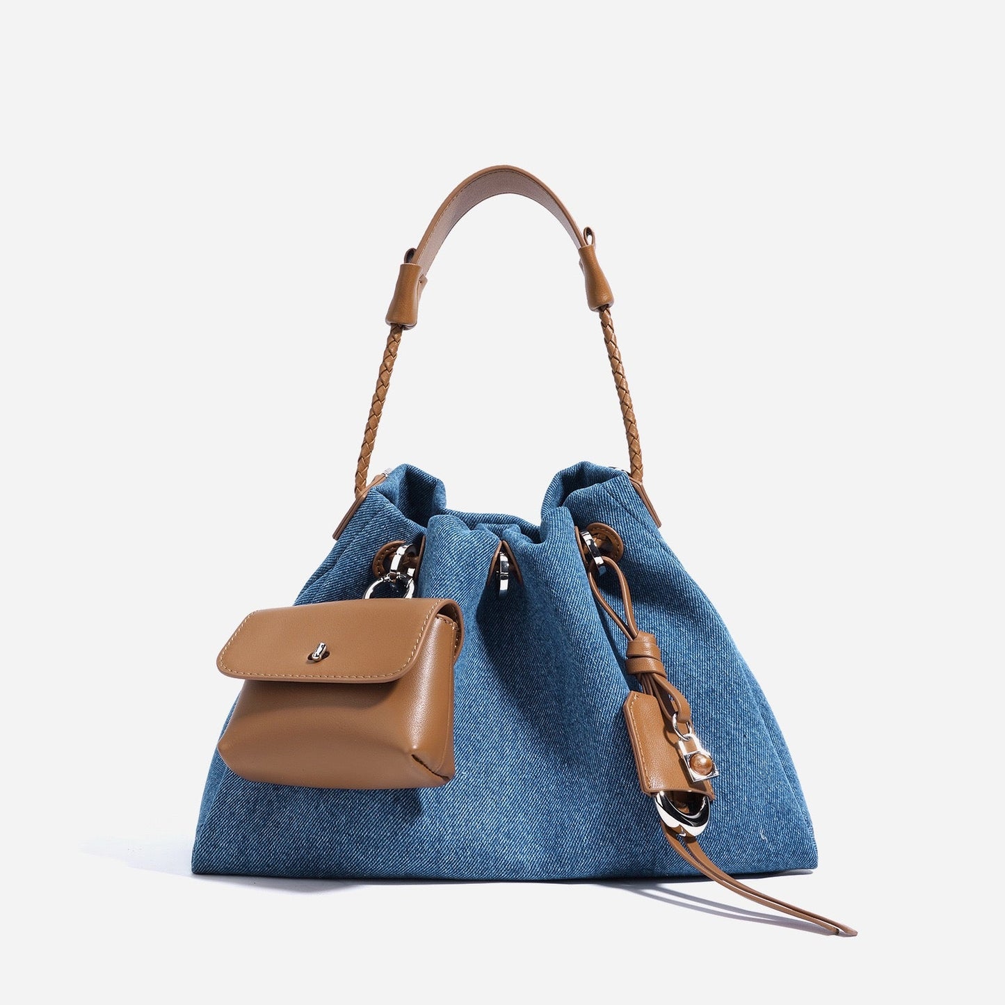 Casual Denim Bucket Shoulder Bag