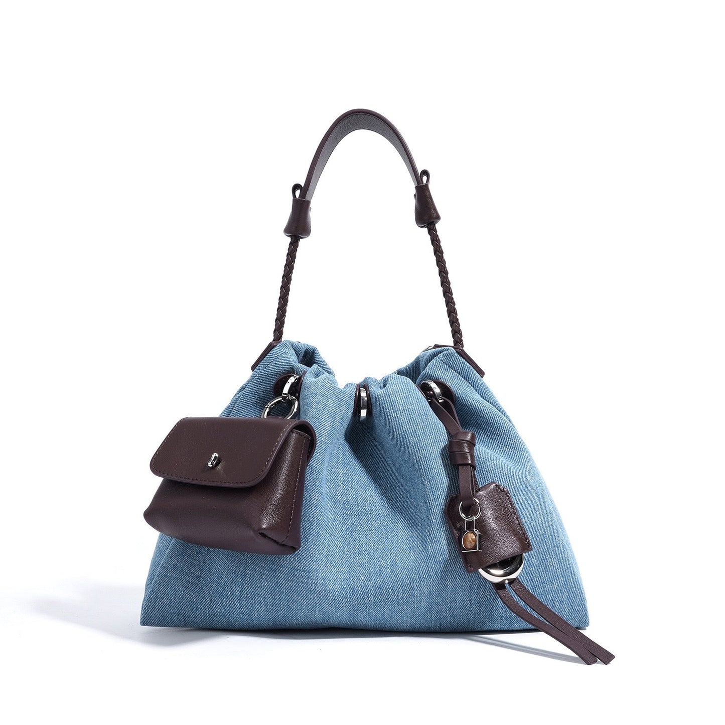 Casual Denim Bucket Shoulder Bag