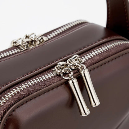 Compact Dual-Zip Top-Handle Bag