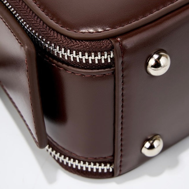 Compact Dual-Zip Top-Handle Bag