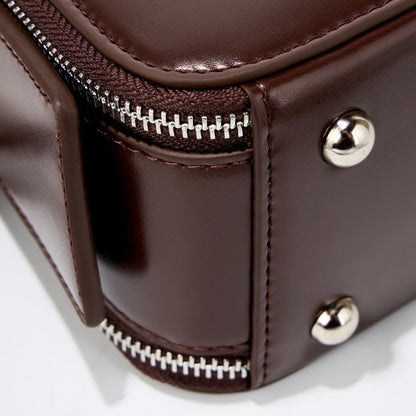 Compact Dual-Zip Top-Handle Bag