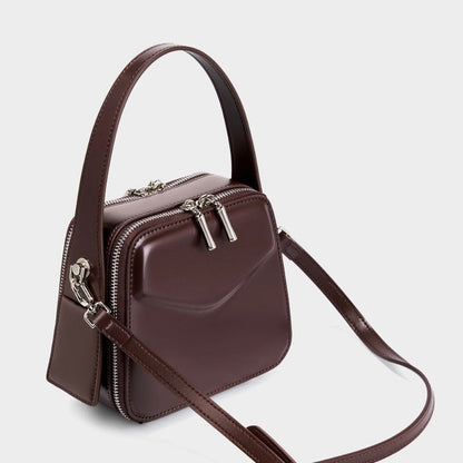 Compact Dual-Zip Top-Handle Bag