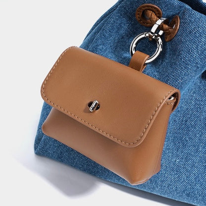 Casual Denim Bucket Shoulder Bag