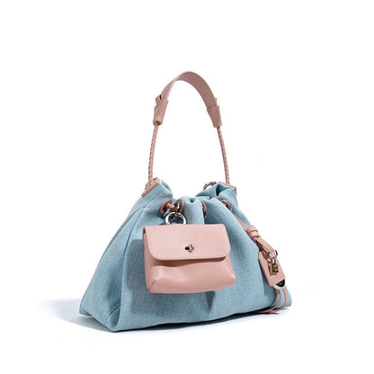 Casual Denim Bucket Shoulder Bag