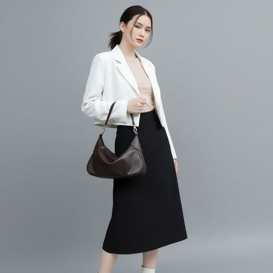 Soft Curve Braided Handle Bag