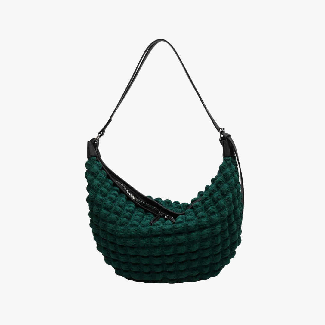 Textured Crescent Shoulder Bag